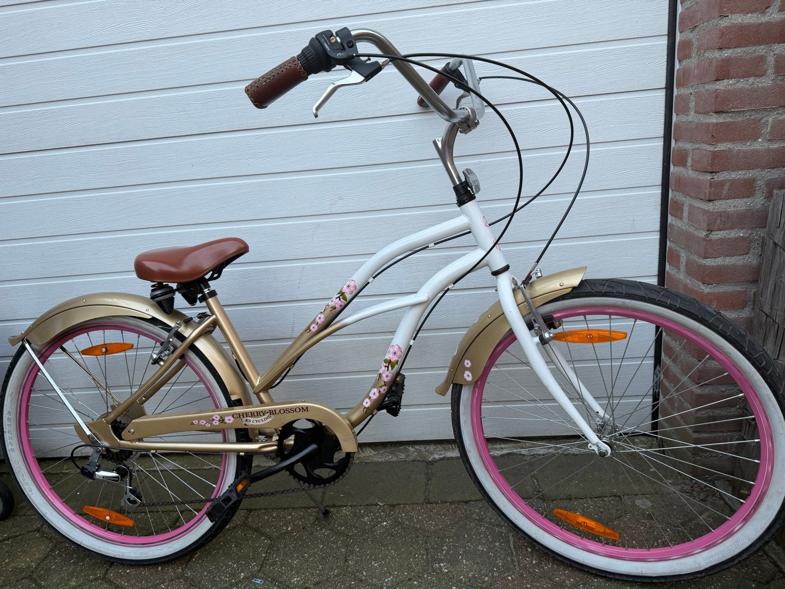 Beachcruiser Cherry Blossom KS Cycling, Velgrem, Versnellingen, Zo goed als nieuw, Minder dan 47 cm