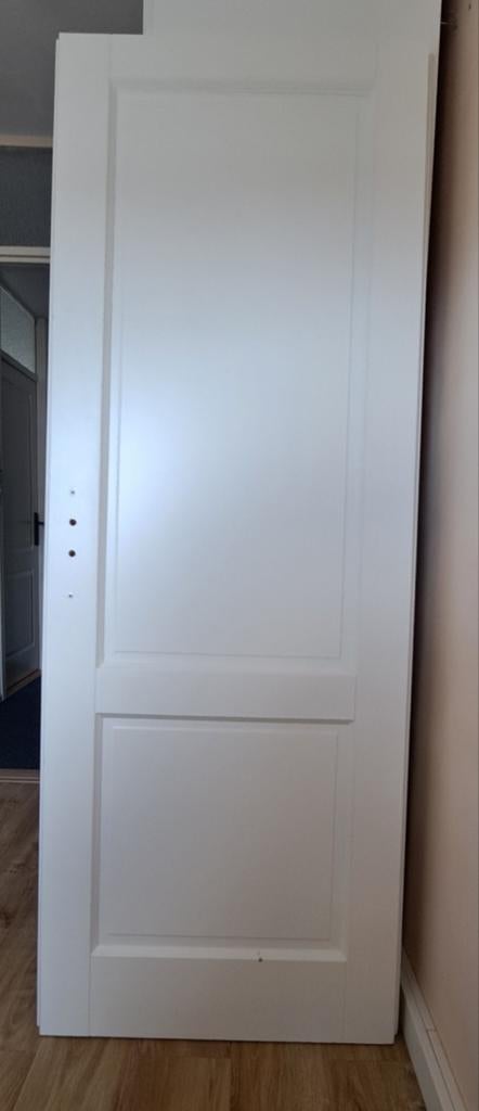 Witte binnendeur, klassiek, 201,5x73 cm, Doe-het-zelf en Verbouw, Deuren en Horren, Ophalen, Minder dan 80 cm, Binnendeur, Zo goed als nieuw