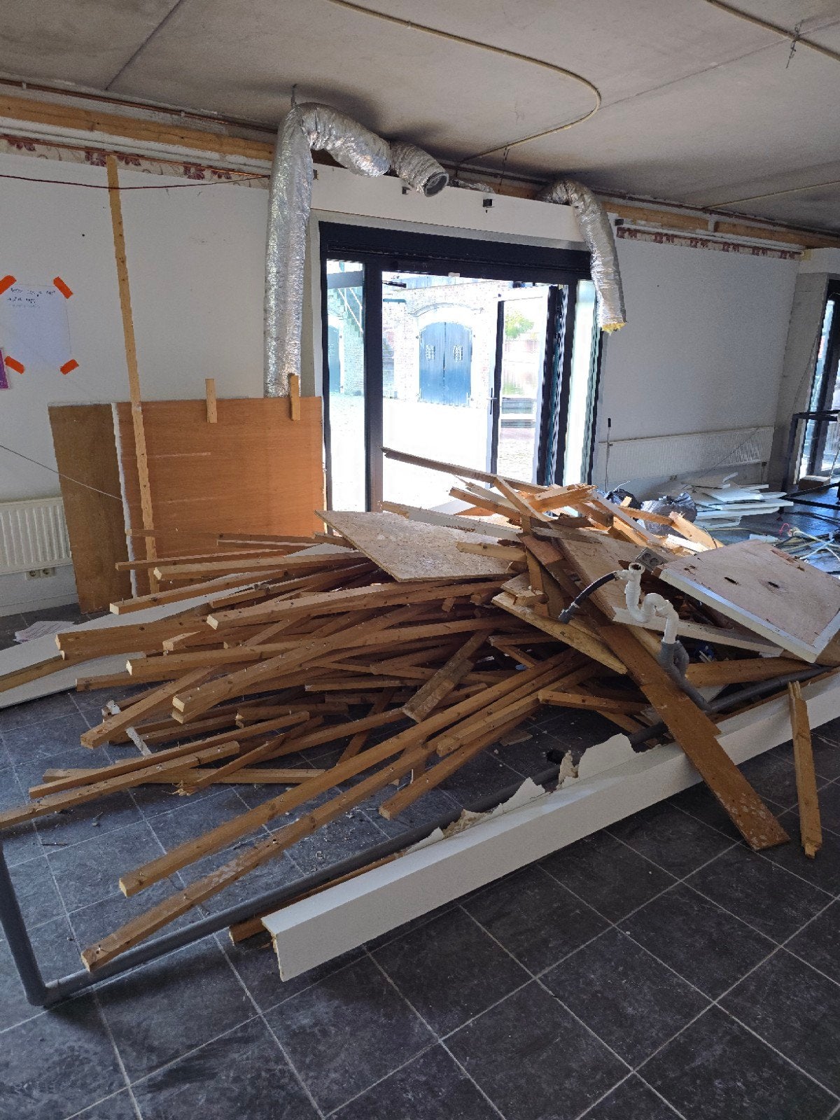Diverse partij hout: balken, planken en platen, Doe-het-zelf en Verbouw, Ophalen, Gebruikt, Balk, Overige houtsoorten