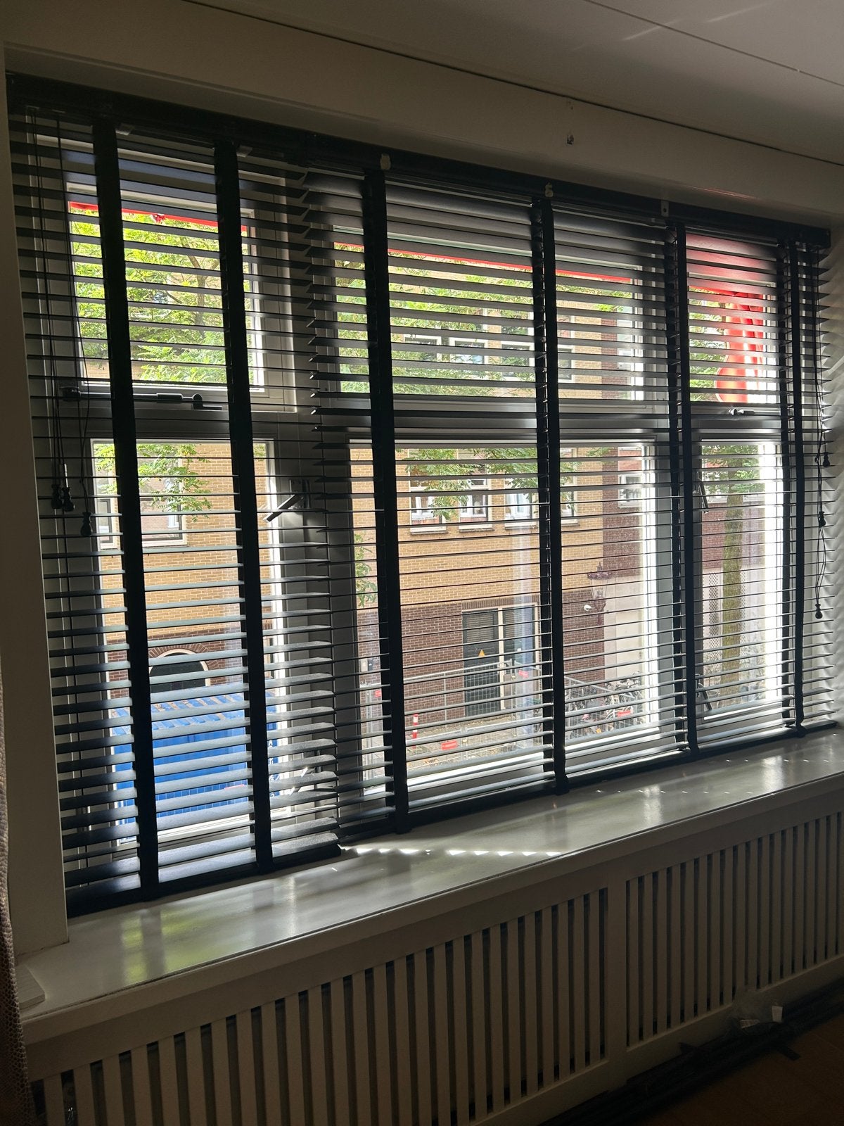Zwarte houten jaloezieën in diverse maten, Jaloezie, Gebruikt, Zwart, Hout