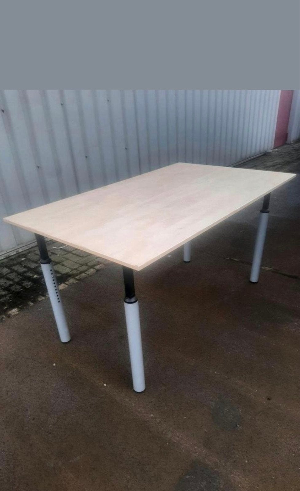 Nette bureau s 140x80 cm ahorn blad verstelbare potenre, Overige typen, N, In hoogte verstelbaar, Ophalen of Verzenden