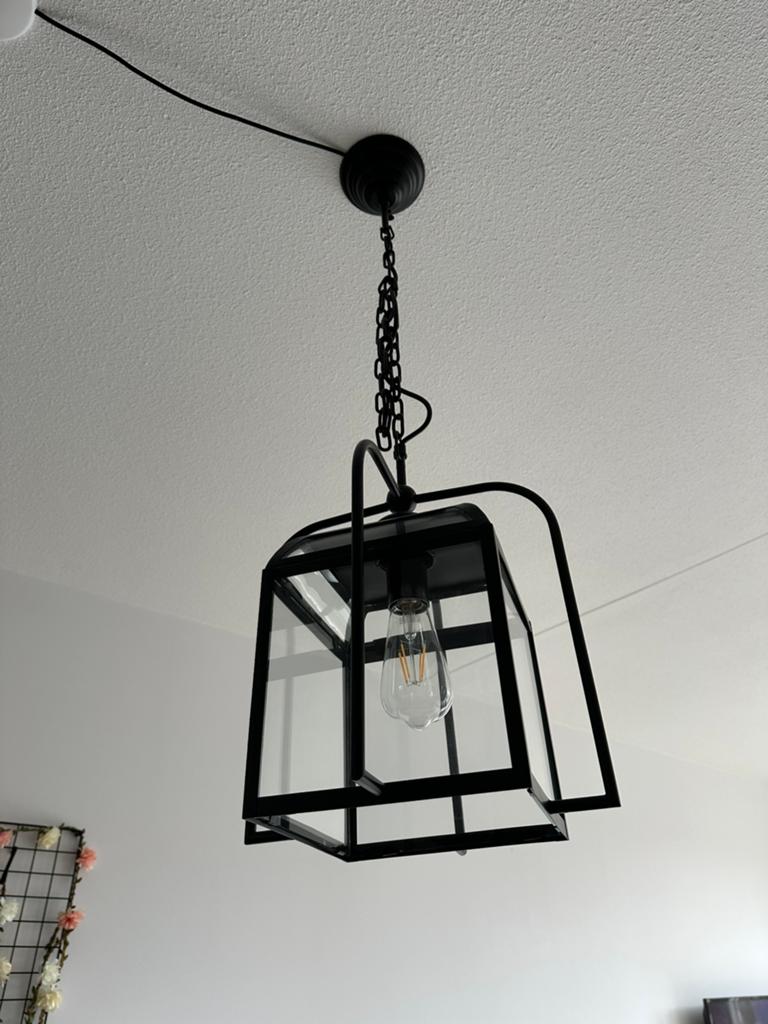 Rivièra Maison Boston Docks hanglamp - Dimbaar, zwart ijzer, Huis en Inrichting, Lampen | Hanglampen, Ophalen, Zo goed als nieuw
