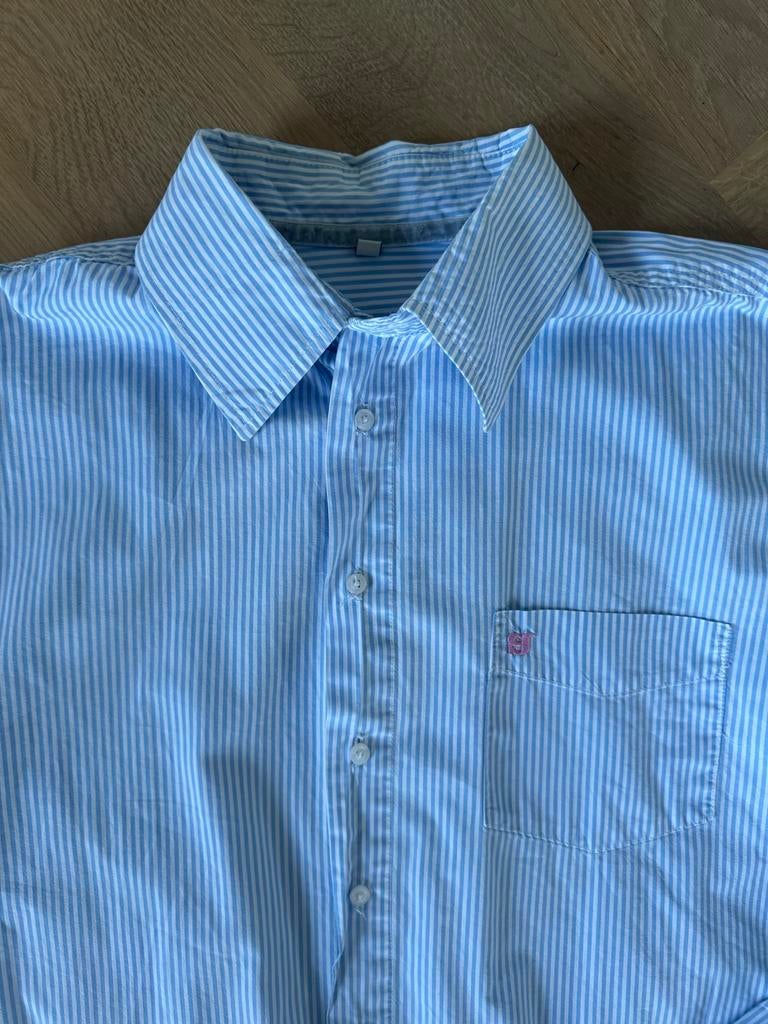 Geddes & Gillmore gestreept overhemd maat L, Kleding | Heren, Overhemden, Zo goed als nieuw, Halswijdte 41/42 (L), Blauw, Ophalen of Verzenden