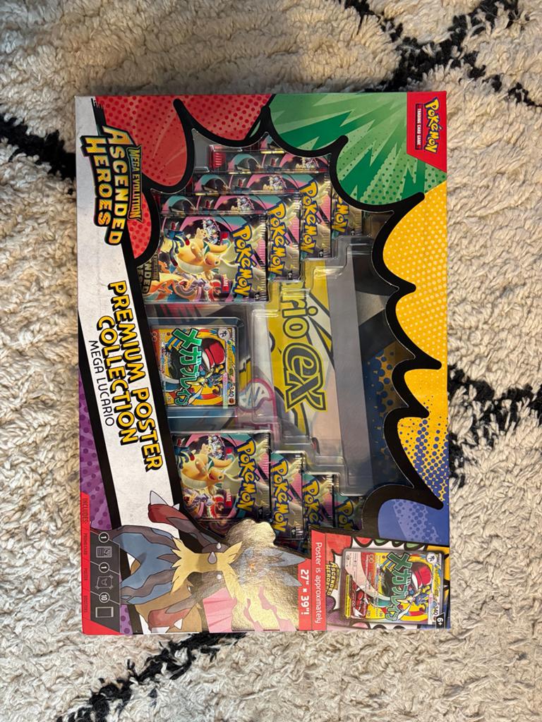 Pokémon: Mega Evolution Ascended Heroes Poster: Mega Lucario, Ophalen, Nieuw, Meerdere kaarten, Foil