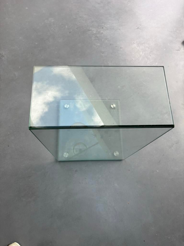 Glazen sidetable, Ophalen, 50 tot 100 cm, Glas, Zo goed als nieuw