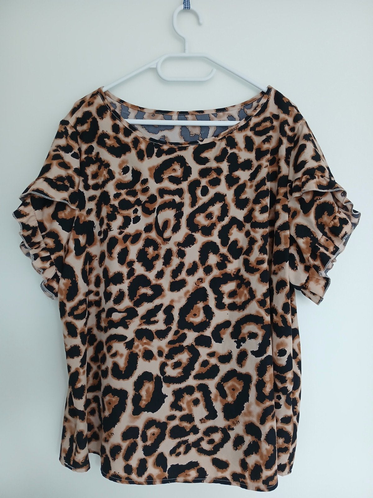 Luipaard top roezel mouwen maat XXL 46 NIEUW, Ophalen of Verzenden, Nieuw, Shirt of Top