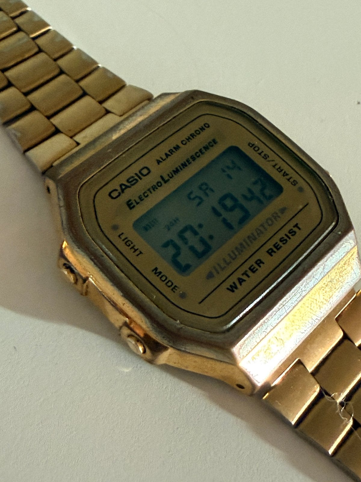 Vintage casio gold goud illuminator, Ophalen, Goud, Overige merken, 1960 of later