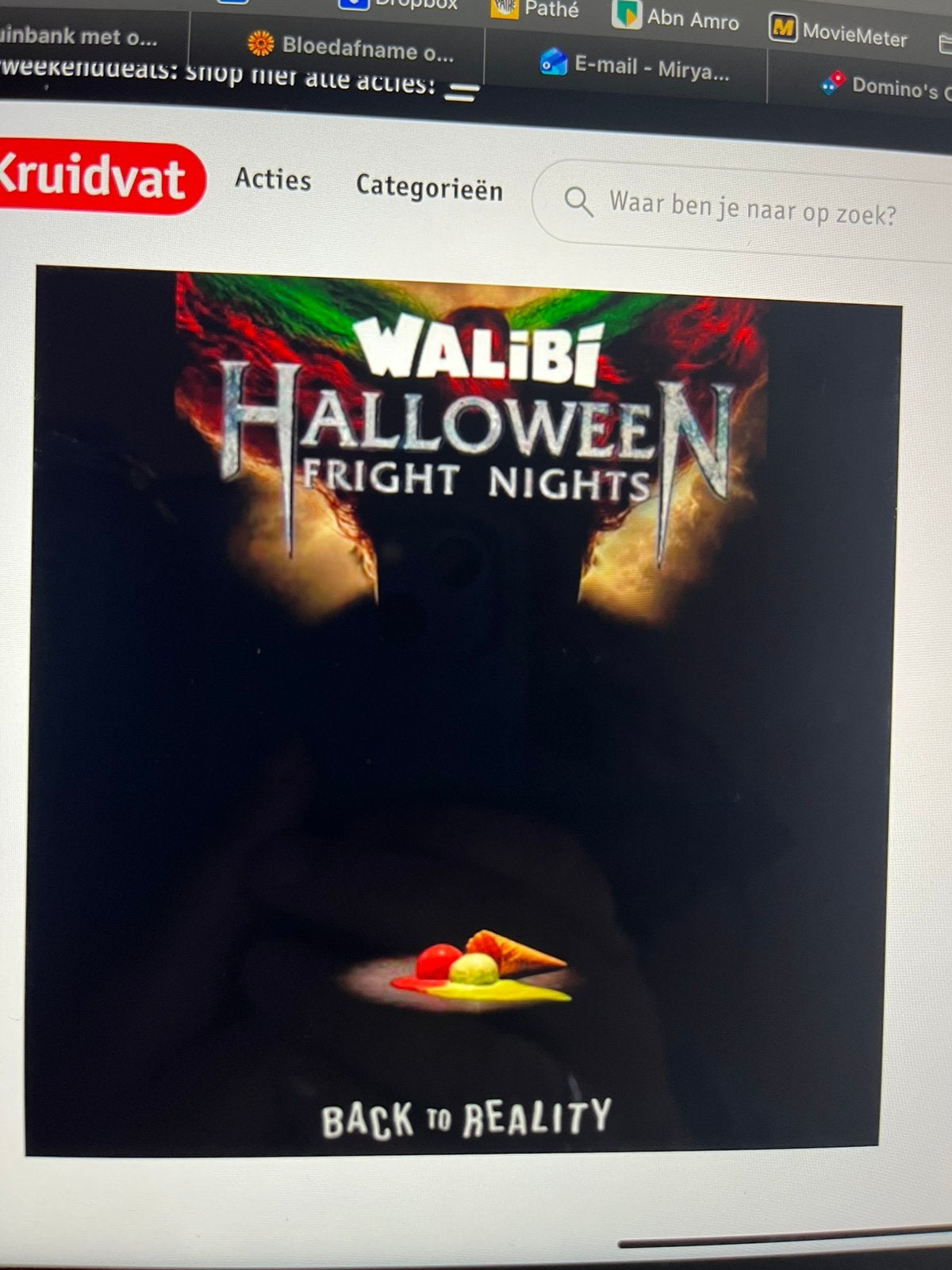 1 ticket Walibi fright nights, Tickets en Kaartjes, Eén persoon, Ticket of Toegangskaart