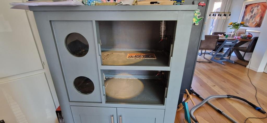 Caviakast/knaagdierkast met 2 verdiepingen en opbergruimte, Ophalen, 90 cm of meer, Hok, 110 cm of meer