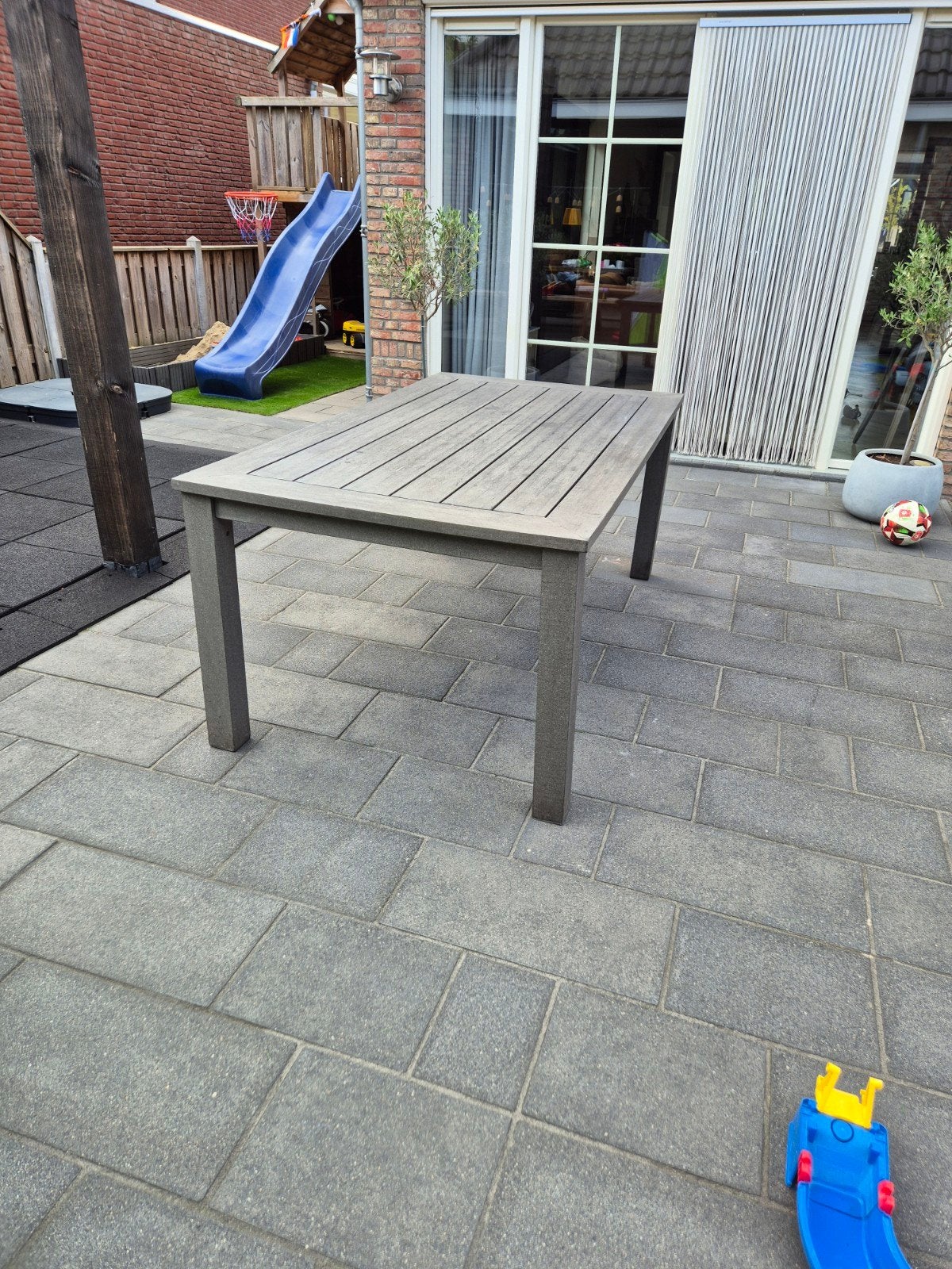 Composiet tuintafel 180x80 - Zo goed als nieuw, Ophalen, Gebruikt, Rechthoekig, Kunststof