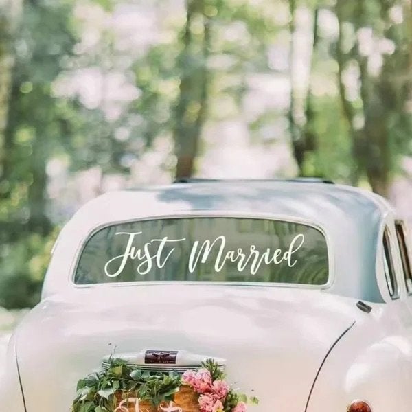 Auto decoratie sticker Just Married