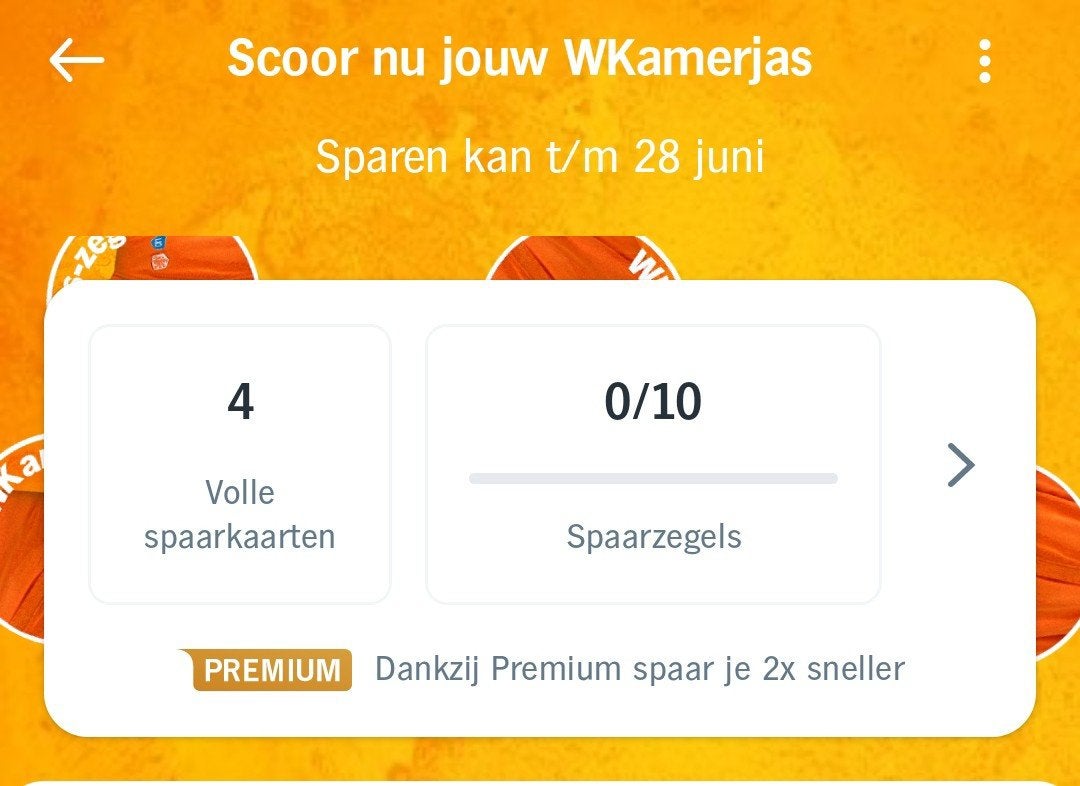 AH spaarkaarten voor WKamerjas, Hobby en Vrije tijd, Spaarzegeltjes, Ophalen, Winkel, Super of Benzinepomp, Volle spaarkaart