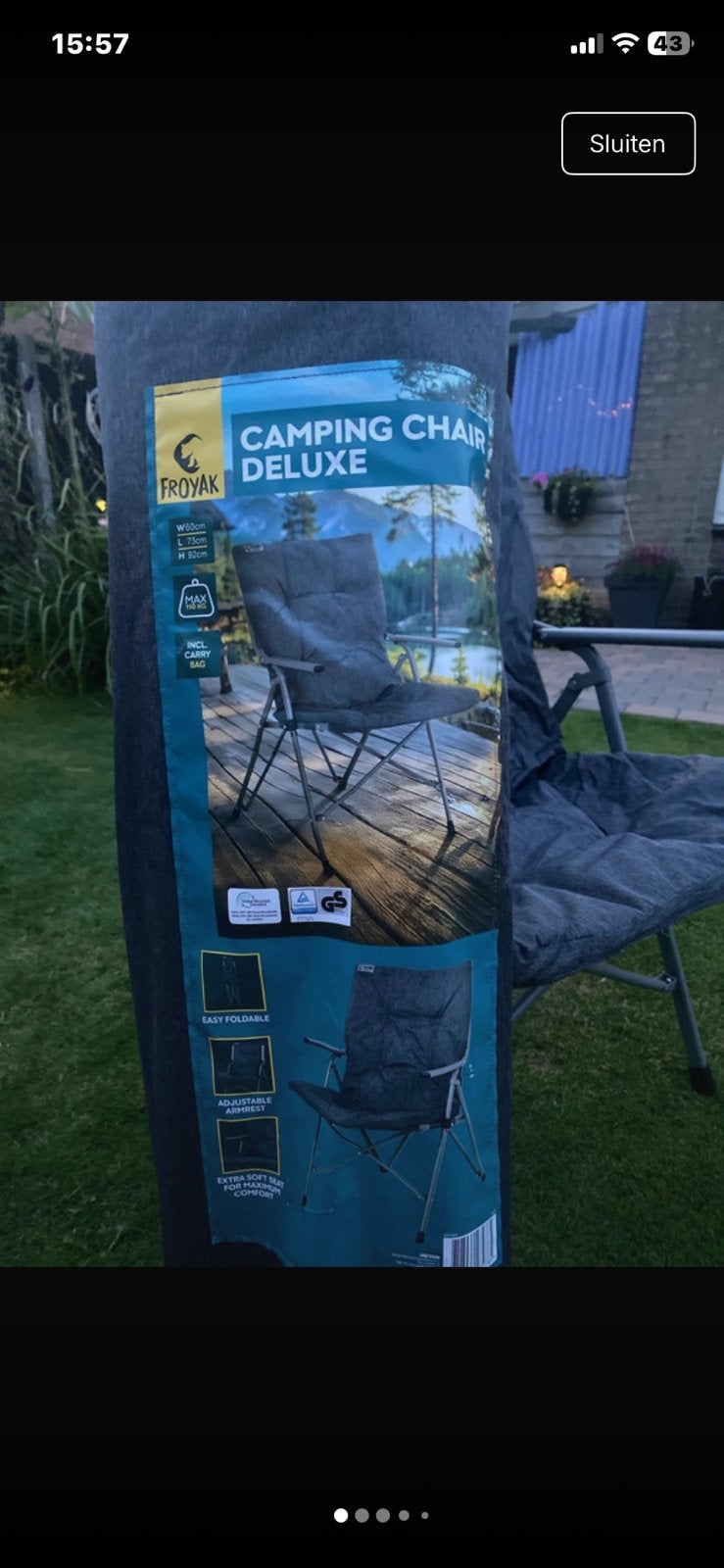 Froyak campingstoel 2st, Ophalen, Zo goed als nieuw, Campingstoel