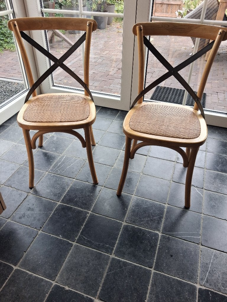 2crossback stoelen als Nieuw!!, Huis en Inrichting, Stoelen, Ophalen, Twee, Bruin, Nieuw