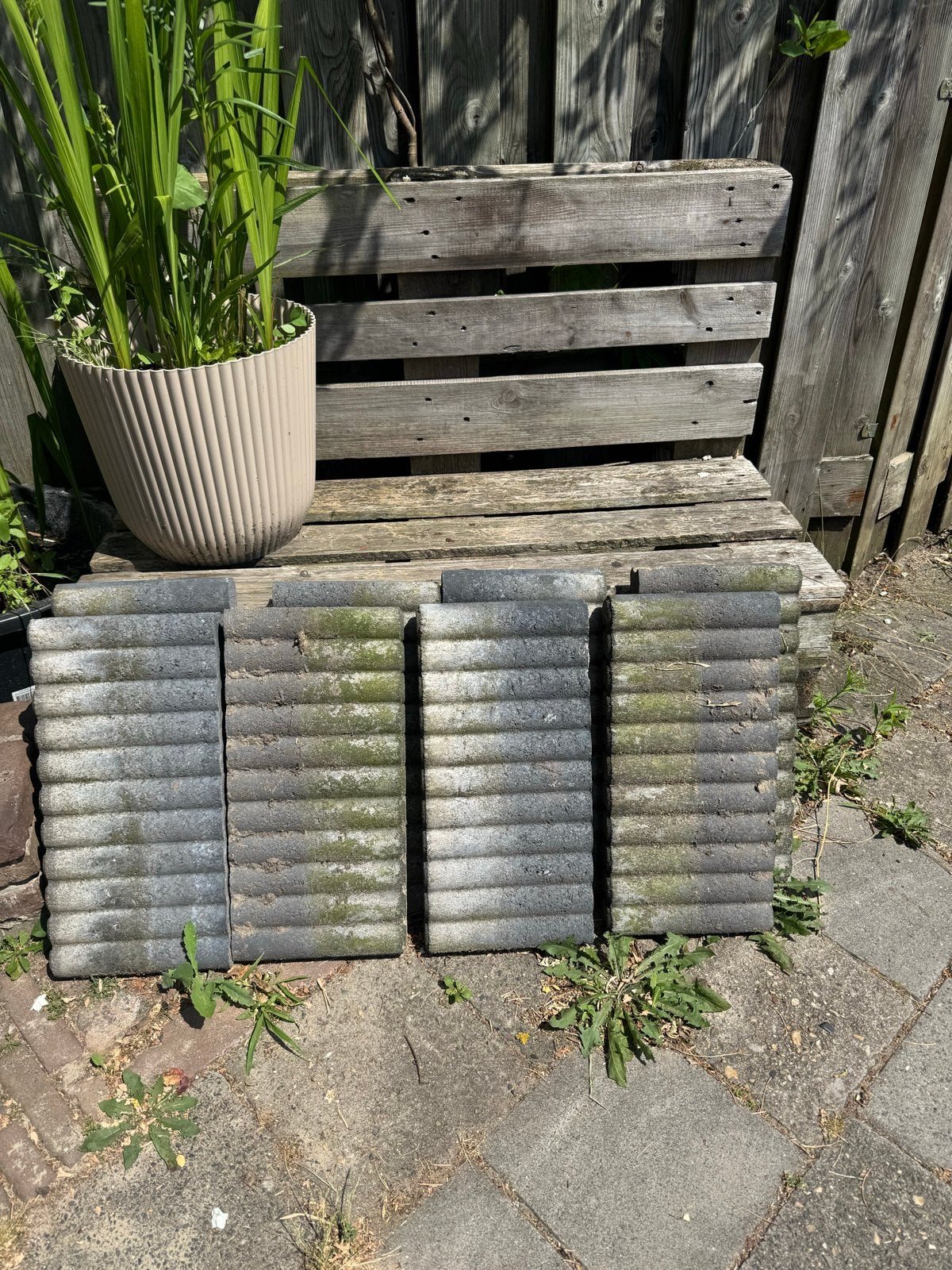 8 betonnen palissade banden, Ophalen, Overige materialen, Gebruikt, Overige typen