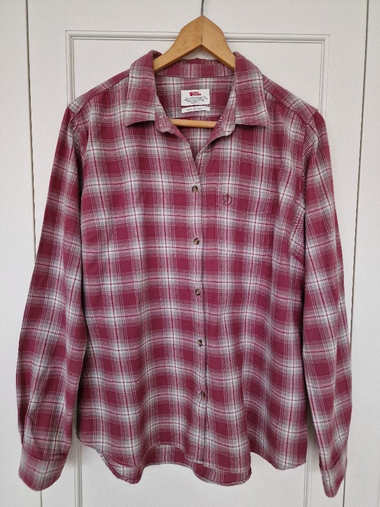 Oudroze geruite dames blouse, Fjäll Räven, XL, Ophalen of Verzenden, Zo goed als nieuw, Maat 46/48 (XL) of groter, Roze