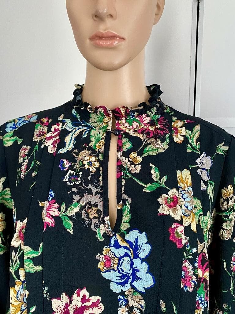 K207 Summum maat 40=M blouse top zwart/blauw/groen/beige, Kleding | Dames, Maat 38/40 (M), Summum Woman, Blauw, Ophalen of Verzenden