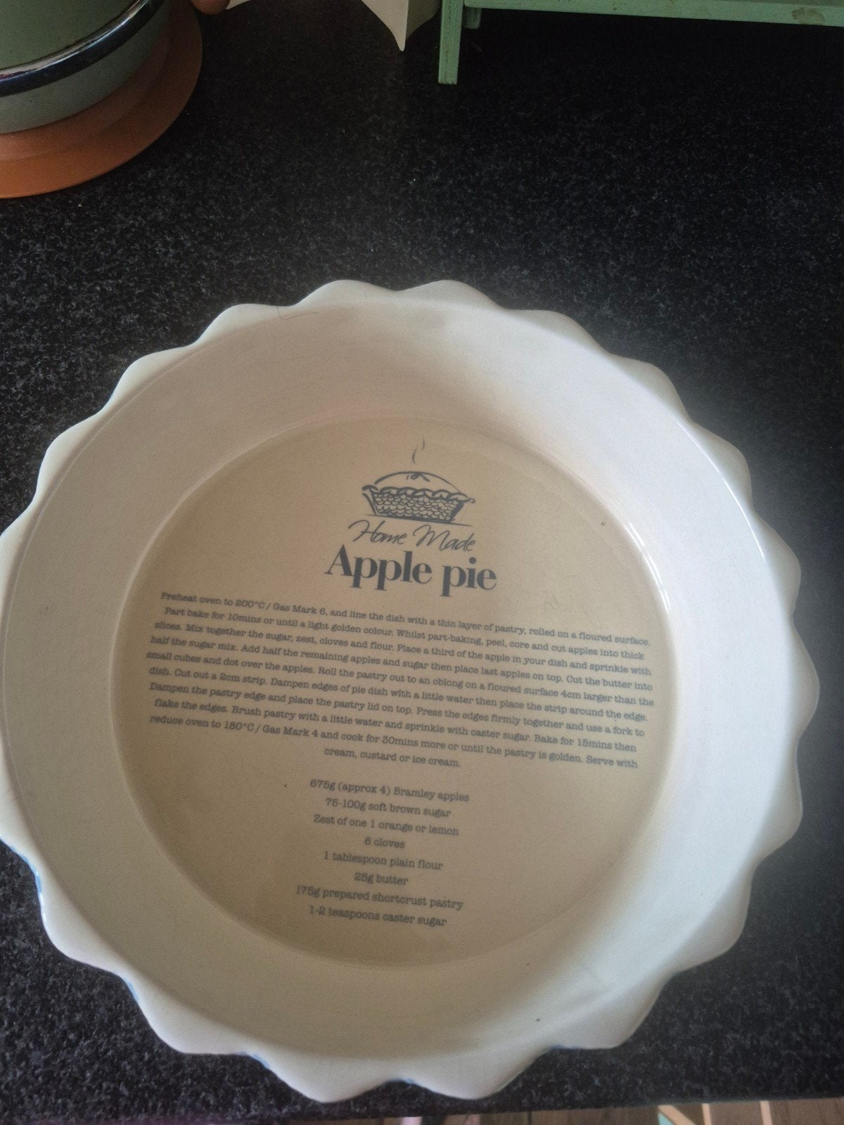 KitchenCraft Home Made Apple Pie Bakvorm Keramiek, Ophalen, Overige typen, Zo goed als nieuw, Steen/keramiek