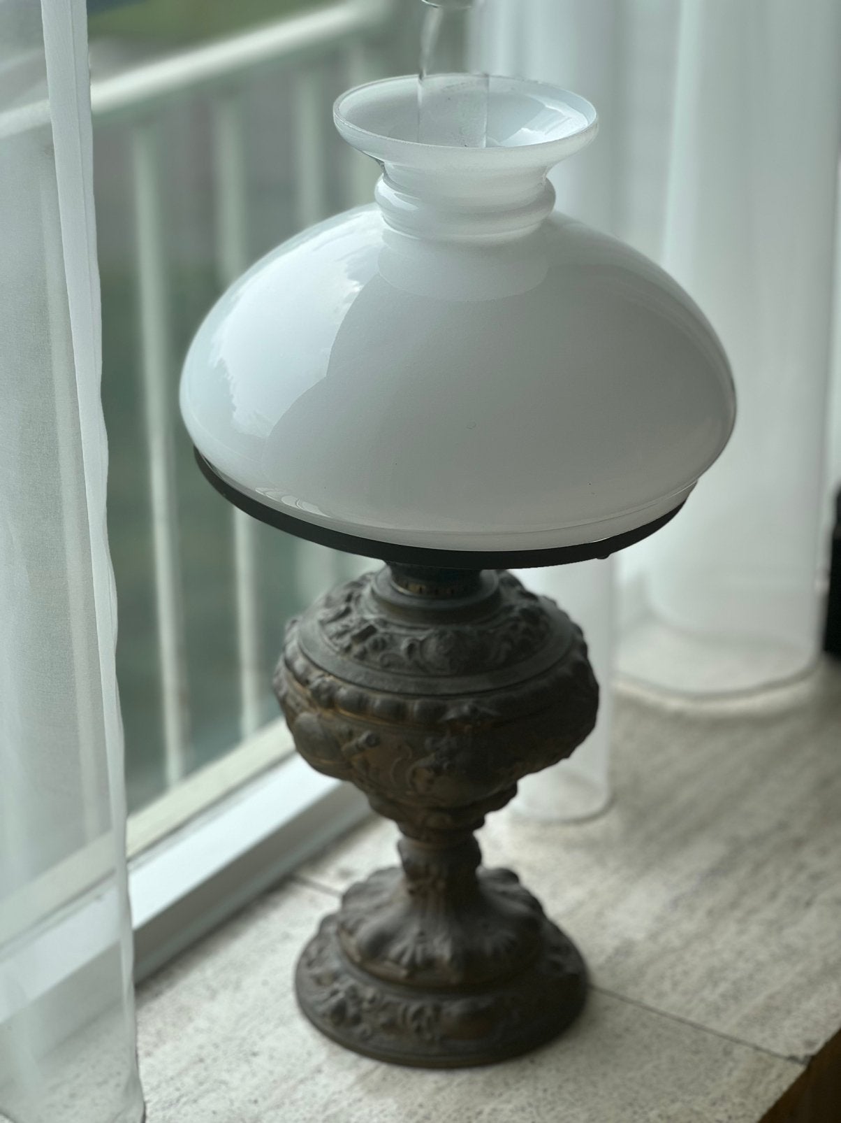 Antiek/ vintage olielamp, Ophalen, Gebruikt