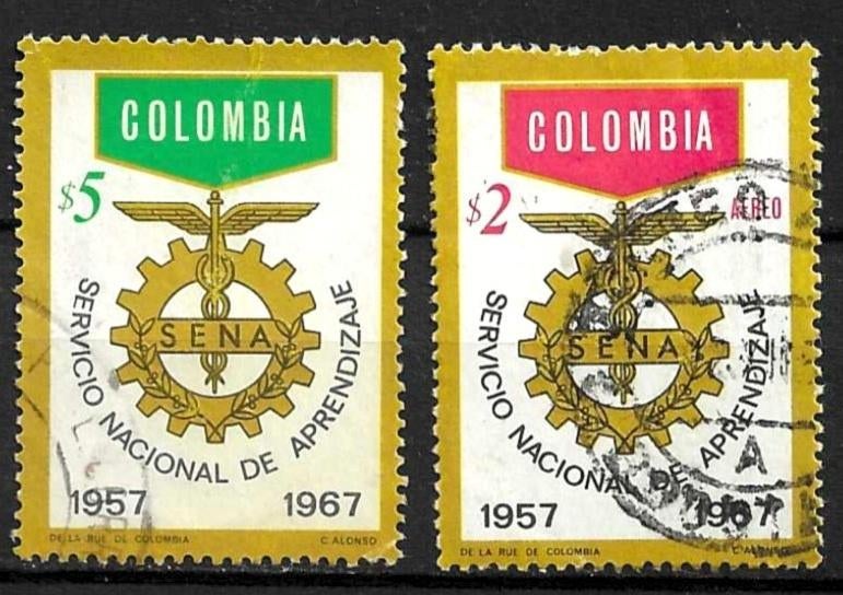 COLOMBIA 1967-voor M.C.Cadée 0.10, Ophalen of Verzenden, Gestempeld, Zuid-Amerika