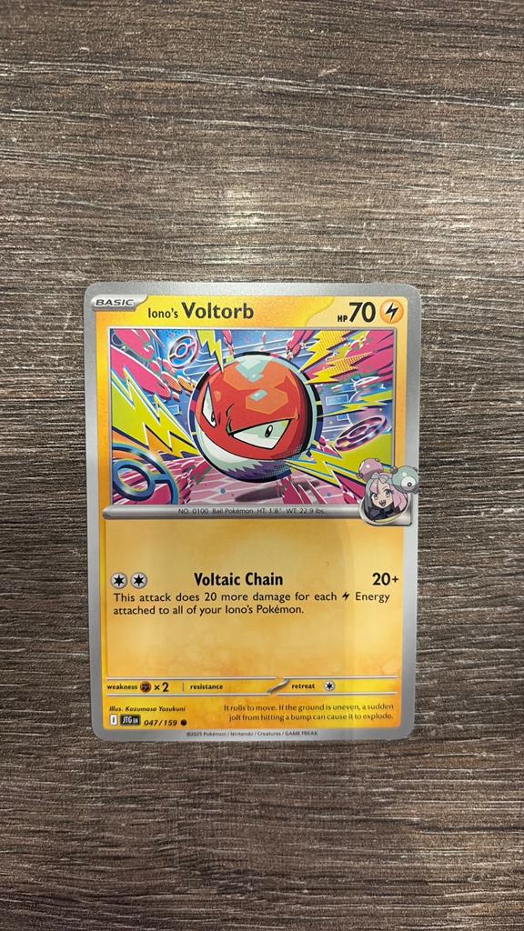JTG Iono’s Voltorb 047/159, Hobby en Vrije tijd, Verzamelkaartspellen | Pokémon, Ophalen of Verzenden, Zo goed als nieuw