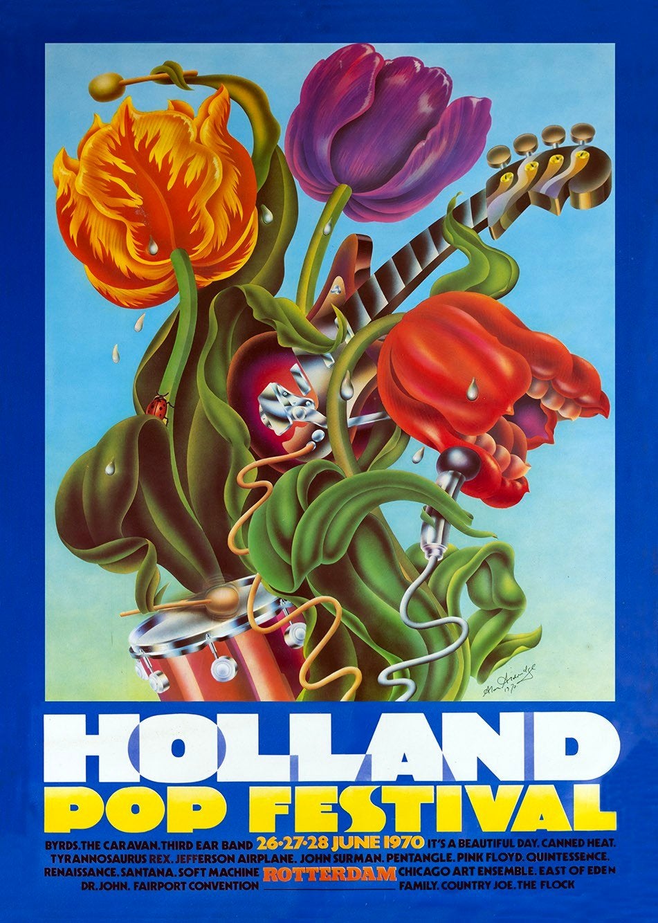 Holland Pop Festival Poster 1970 Rotterdam, Ophalen of Verzenden, A1 t/m A3, Muziek, Rechthoekig Staand