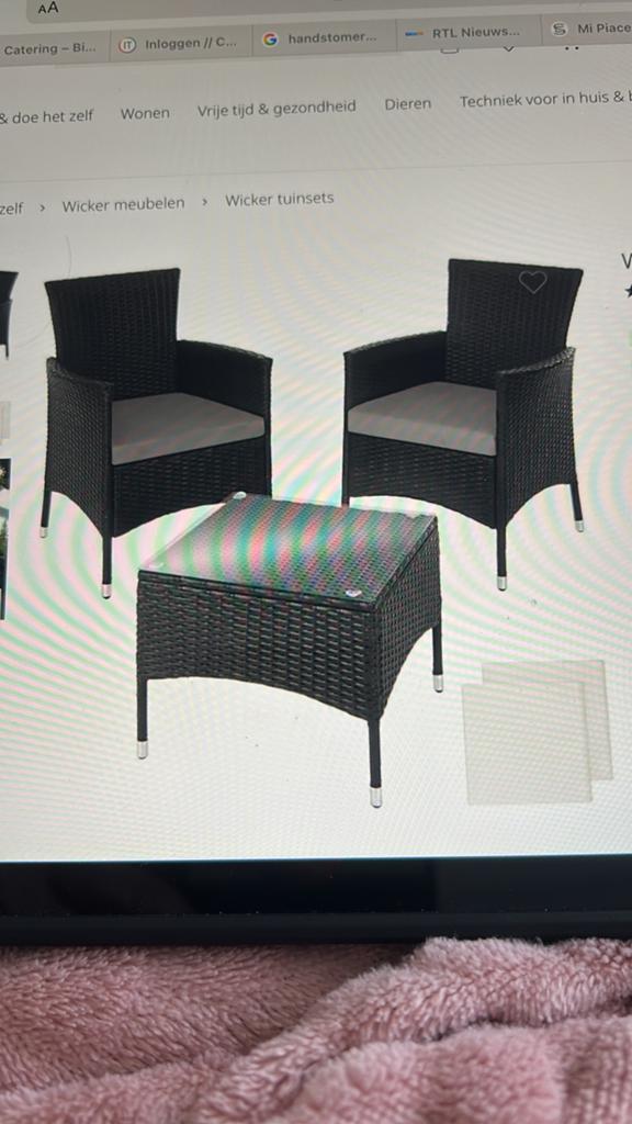 Nieuwe tuin of balkon set (in doos), Bijzettafel, Nieuw, Loungeset, Wicker