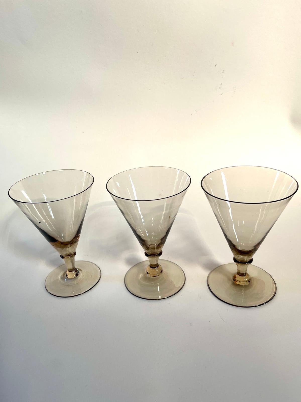 Set van 3 rookglazen voor likeur of wijn, Antiek en Kunst, Antiek | Glas en Kristal, Ophalen of Verzenden