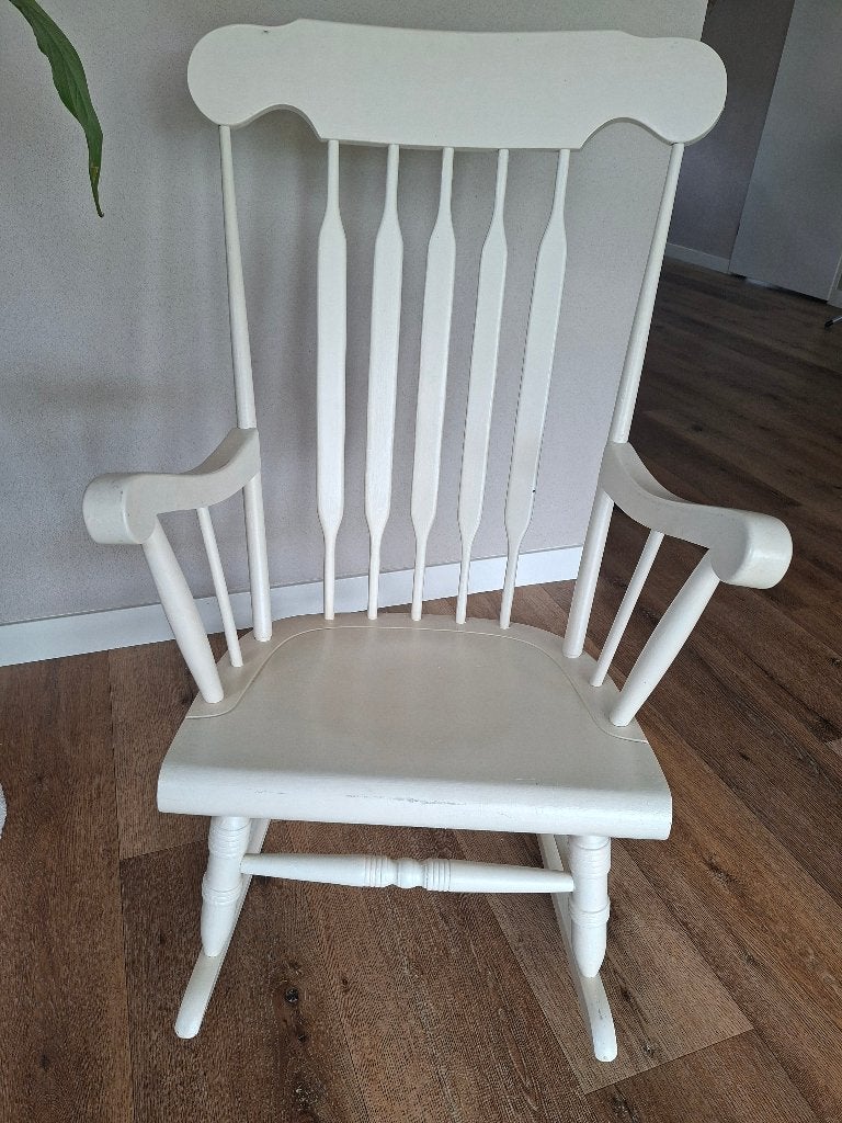 Houten Schommelstoel, Ophalen, Gebruikt, Wit, Landelijk