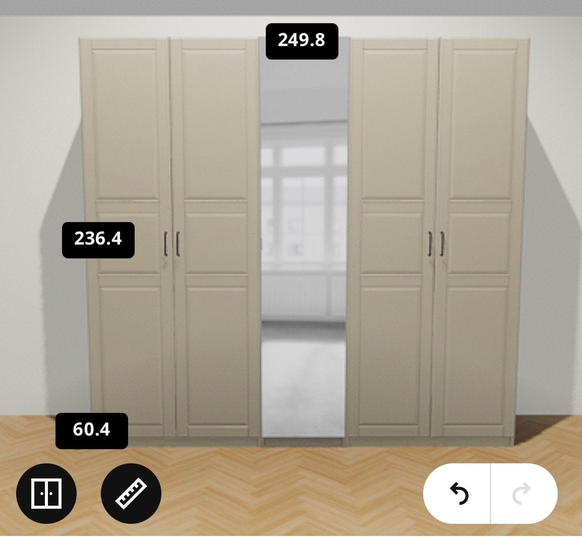 IKEA Pax Kast met spiegeldeur en inrichting, Ophalen, Gebruikt, 200 cm of meer, 200 cm of meer