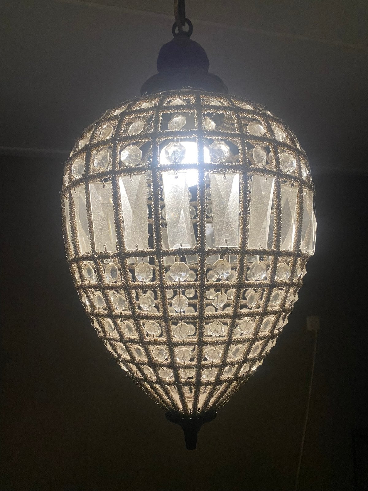 Marrokkaanse hanglamp glas pegels brocante antiek, Ophalen of Verzenden, Zo goed als nieuw, Glas