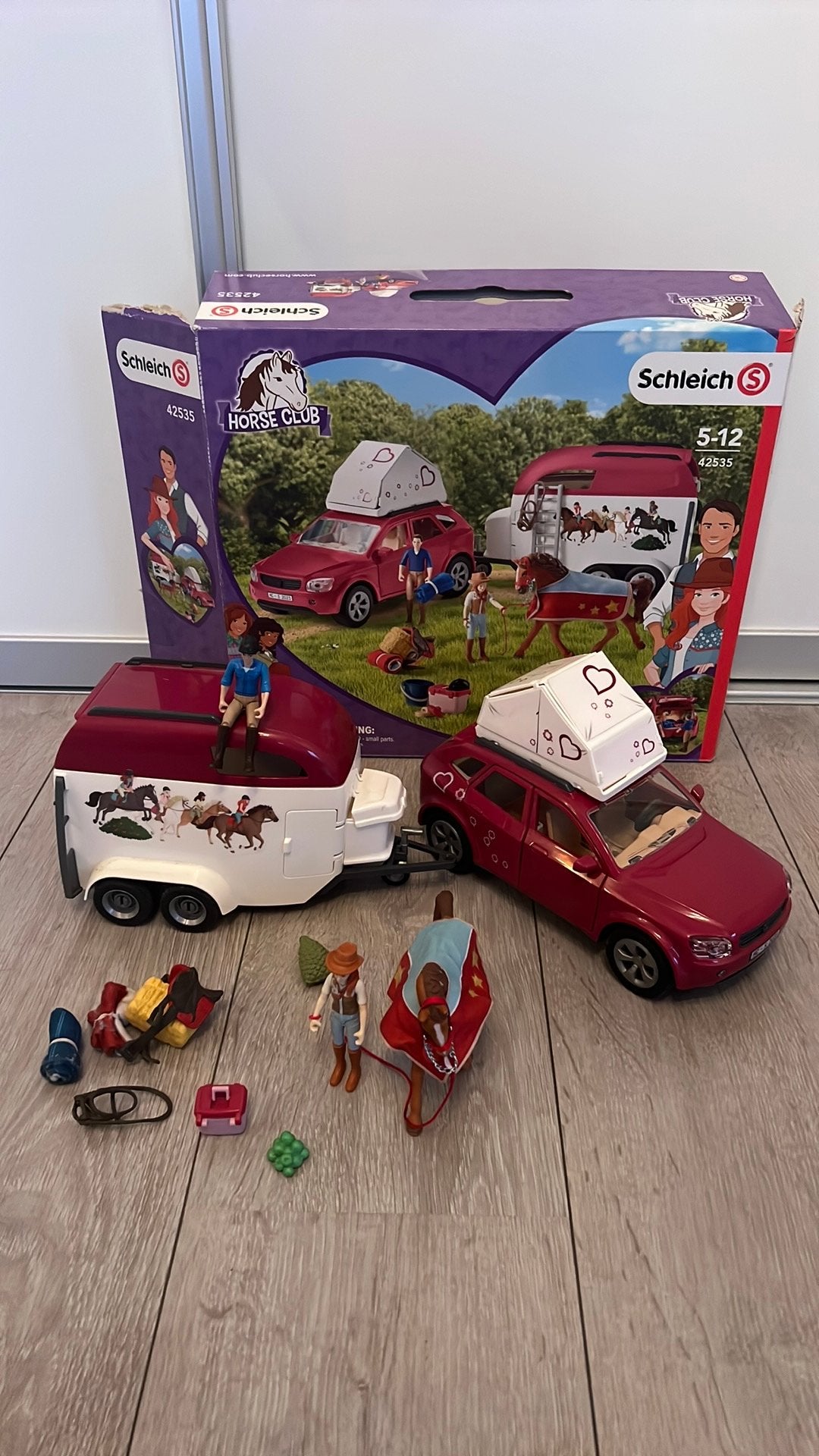 Schleich Horse Club speelset 42535 paardentrailer, Ophalen, Zo goed als nieuw
