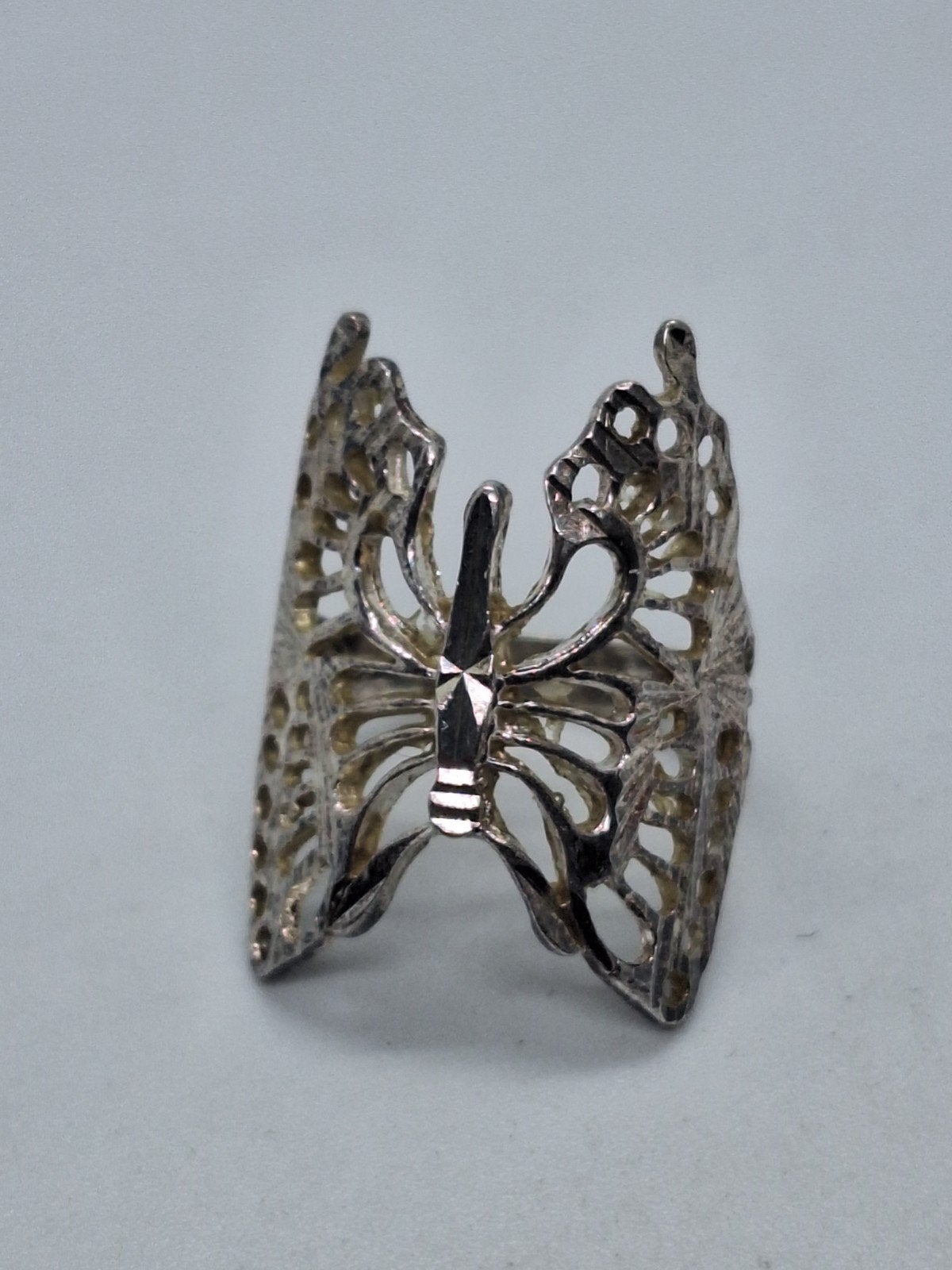 Zilveren Vlinderring Maat 18 Vintage Ring 925, 18 tot 19, Ophalen of Verzenden, Dame of Heer, Zilver