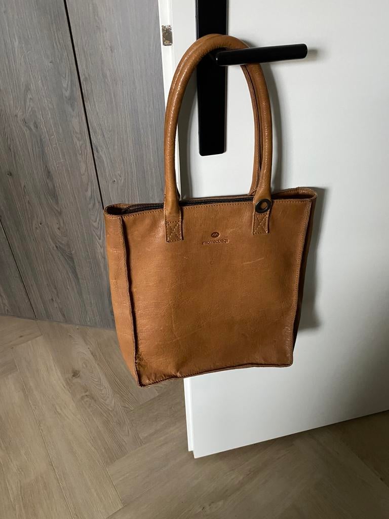 Shopper ZGAN leer van micmacbags kleur cognac, Ophalen of Verzenden, Gebruikt, Bruin, Shopper