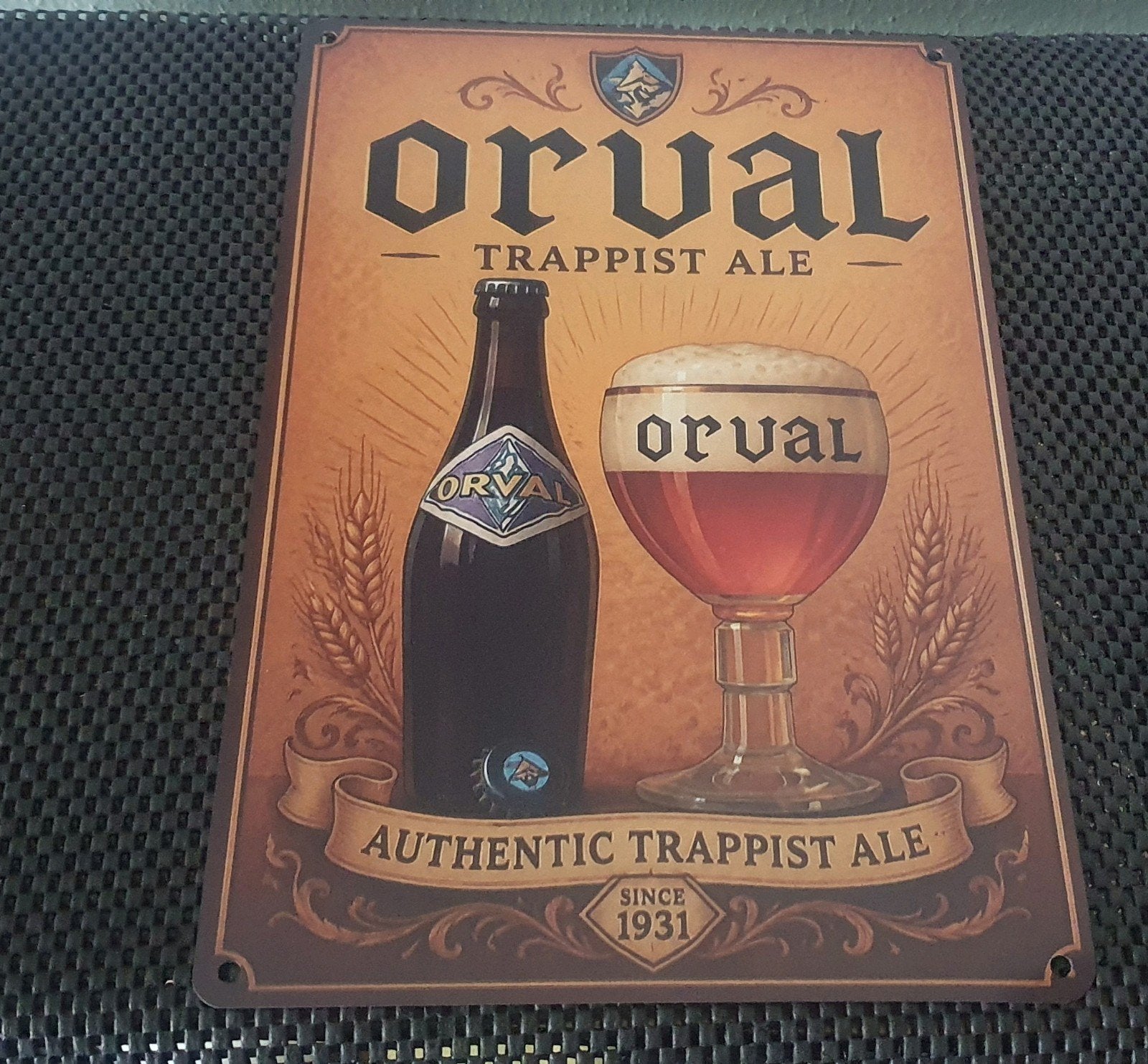 Orval Trappist Ale Wandbord, Verzamelen, Ophalen of Verzenden, Nieuw, Reclamebord, Plaat of Schild, Overige merken