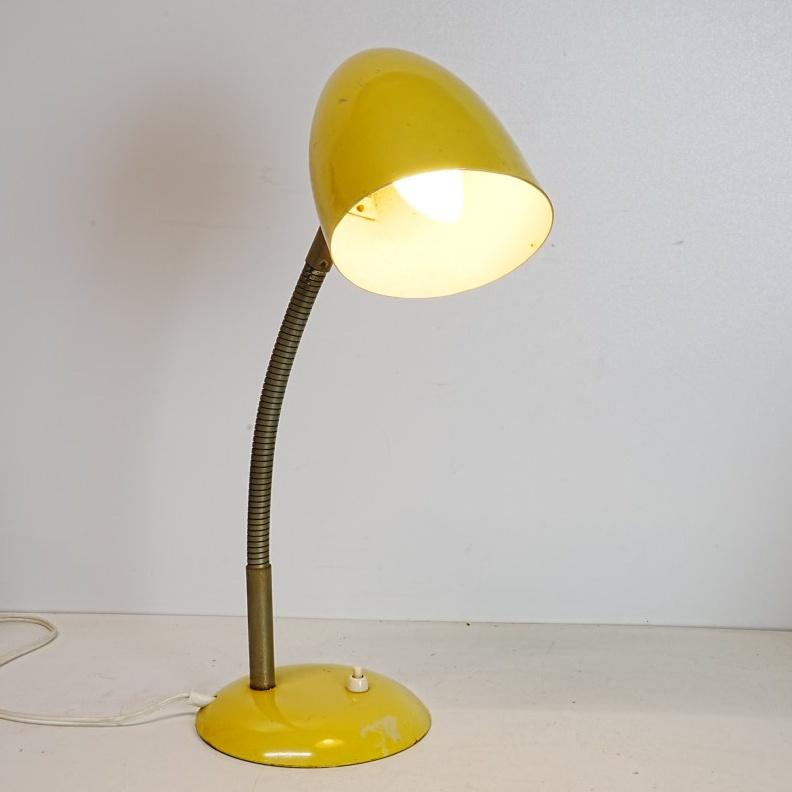 Vintage jaren 60 gele tafellamp., Ophalen of Verzenden, Zo goed als nieuw, Glas, Minder dan 50 cm