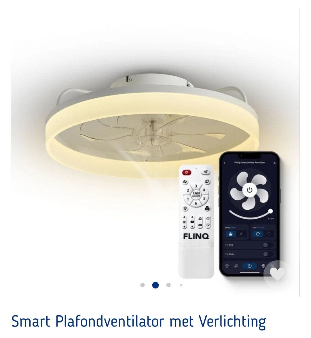 Smart Plafondventilator met Verlichting en Afstandsbediening, Ophalen, Nieuw, Modern