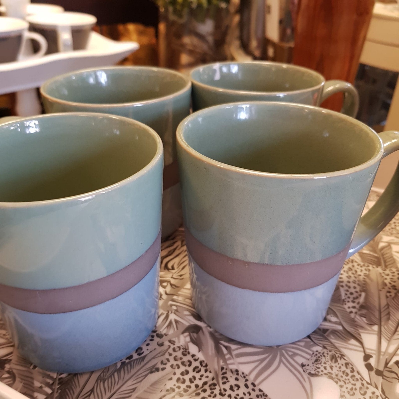 Set van 4 Indian Summer mokken Nieuw staat 4st samen €20, Gebruikt, Overige merken, Keramiek, Modern