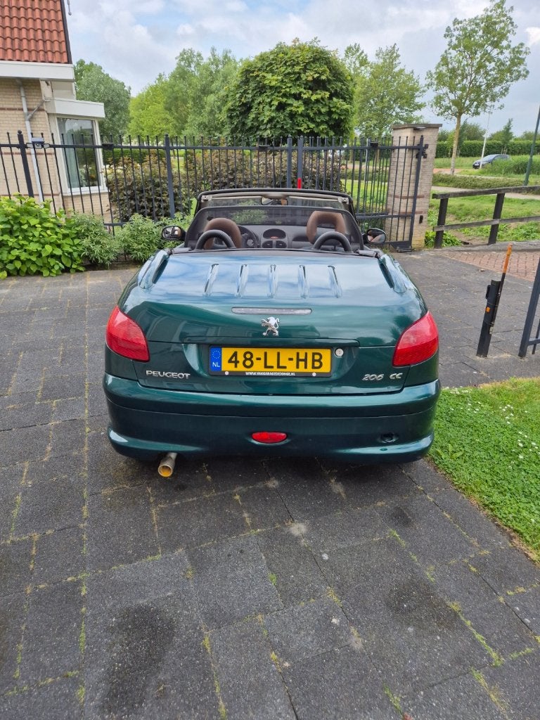 Peugeot 206 1.6 16V CC 2003 Groen, Auto's, Voorwielaandrijving, Zwart, 4 cilinders, Cabriolet