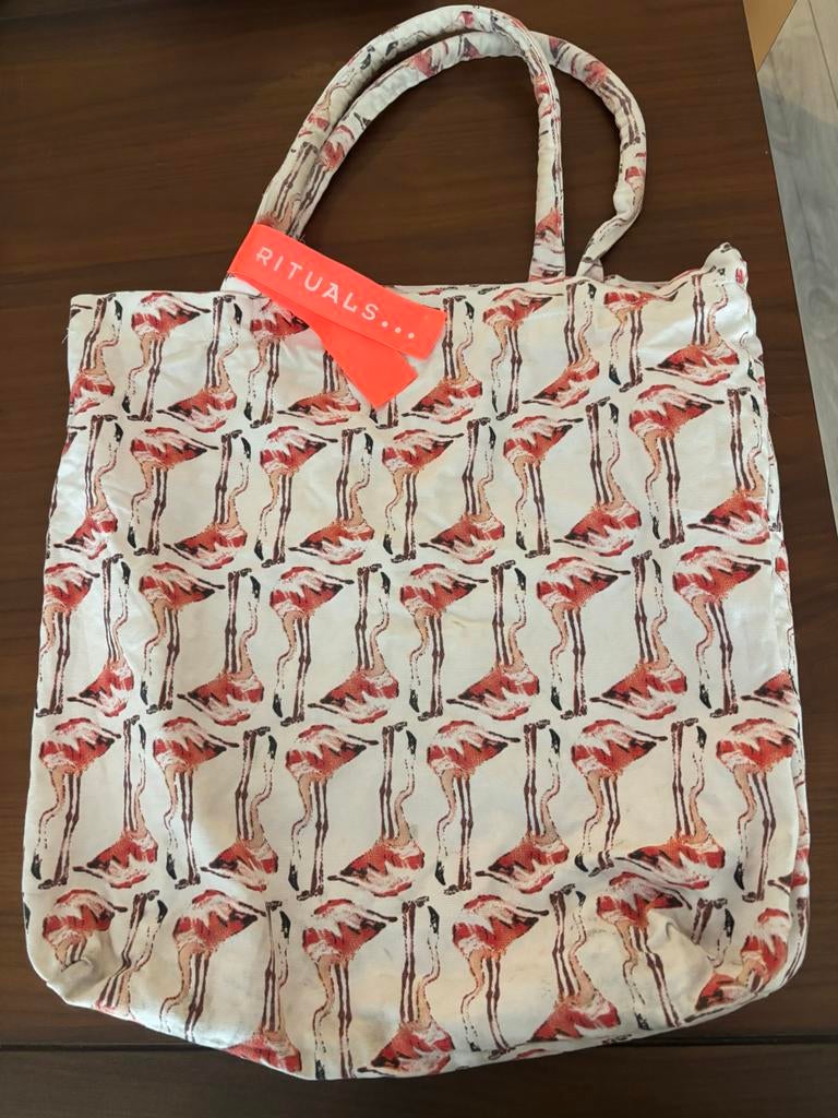 Rituals strandtas met flamingo print, Ophalen of Verzenden, Zo goed als nieuw, Roze, Shopper