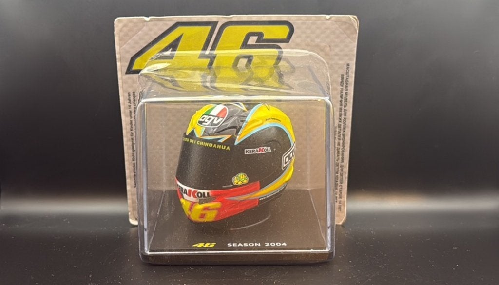 AGV Valentino Rossi helm #46 Season 2004 schaal 1:5, Ophalen of Verzenden, Nieuw, 1:5 t/m 1:8, Motor