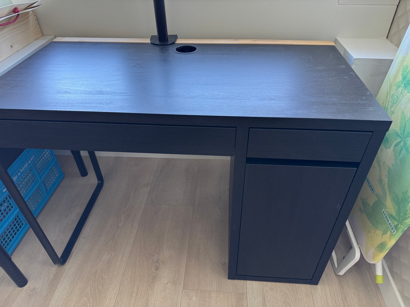IKEA bureau zwart 105x50x75 cm, Ophalen, Zwart, Opzetstuk, Gebruikt