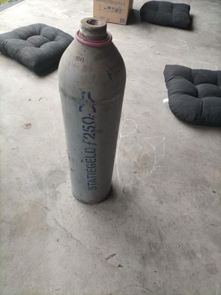 Lege aluminium gasfles 60cm hoog, Ophalen of Verzenden