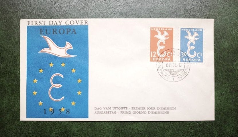 FDC – Europa 1958, Postzegels en Munten, Postzegels | Eerstedagenveloppen, Verzenden, Onbeschreven, Nederland