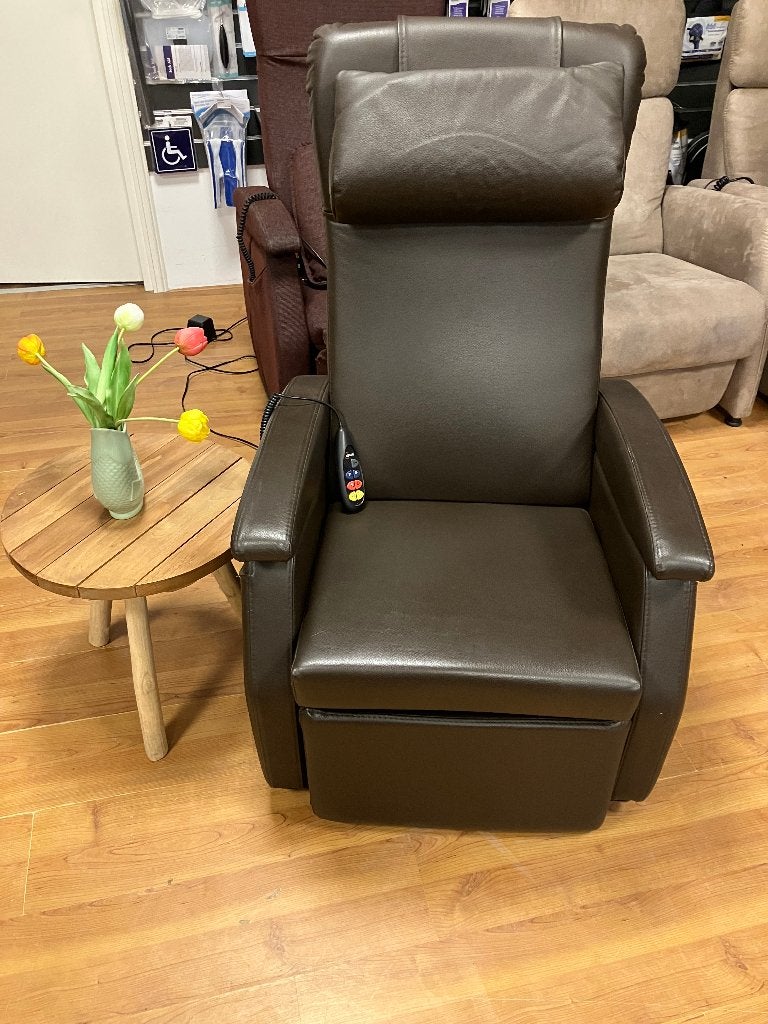 Sta op stoel Relaxfauteuil Fitform Vario 574 dik echt leer, Huis en Inrichting, Stoelen, Bruin, Leer, Ophalen of Verzenden, Zo goed als nieuw