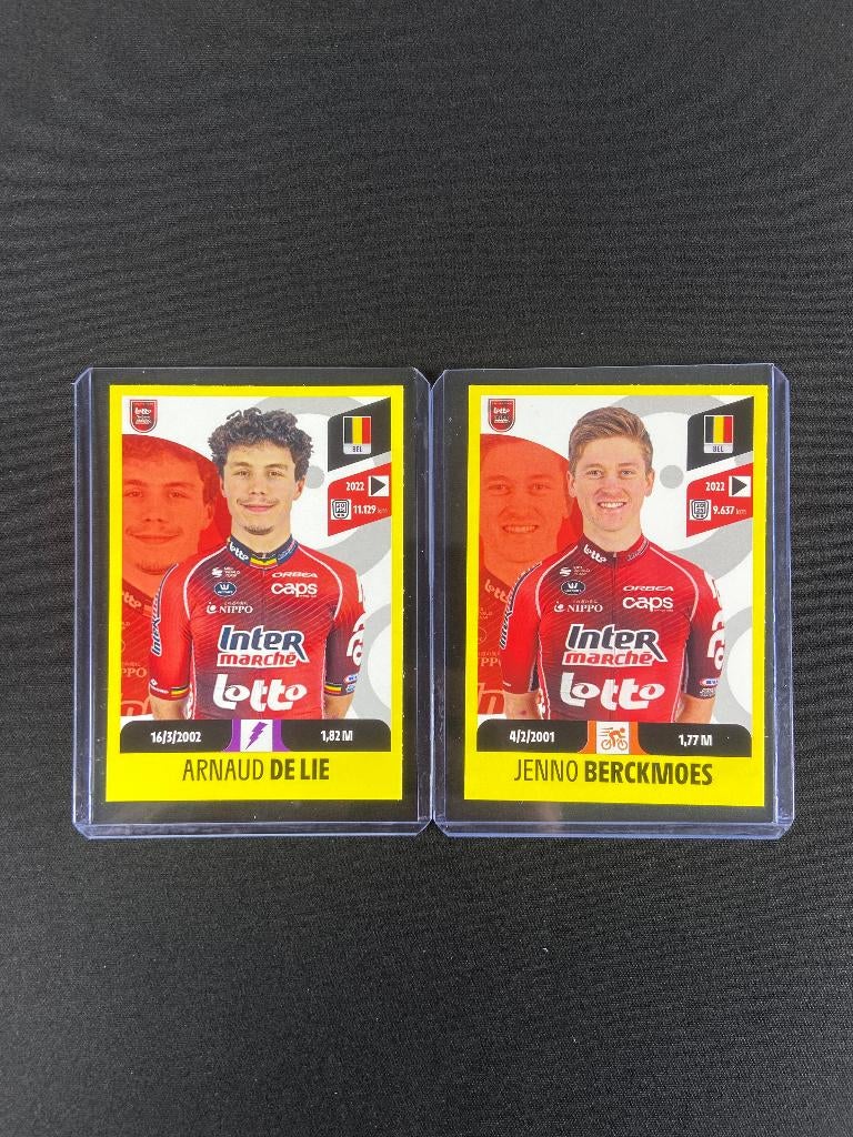 Arnaud De Lie Jenno Berckmoest Panini Tour de France Sticker, Verzenden, Zo goed als nieuw, Overige sporten, Poster, Plaatje of Sticker
