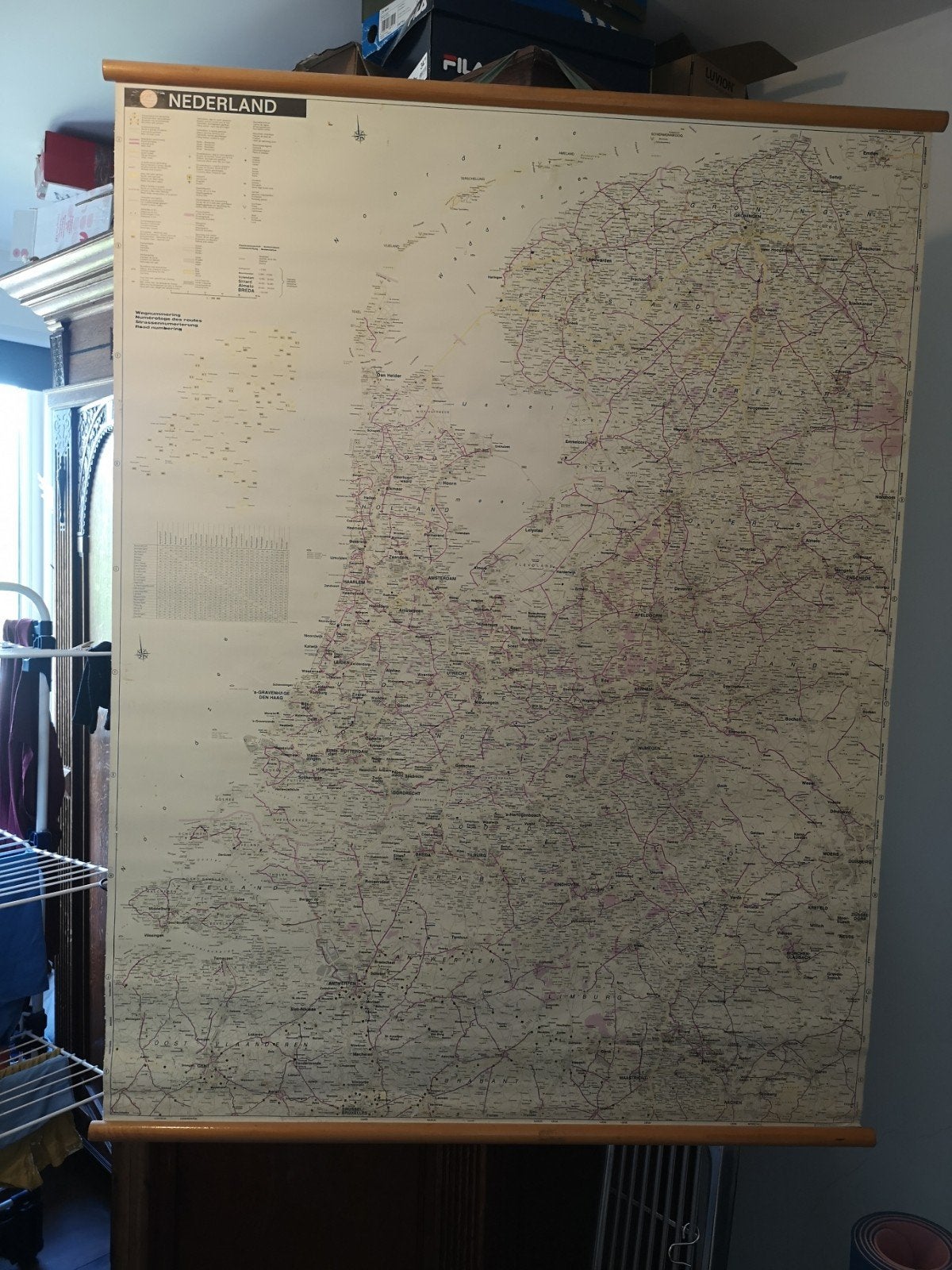 School kaart van Nederland, Huis en Inrichting, Ophalen of Verzenden, Gebruikt, Foto of Poster