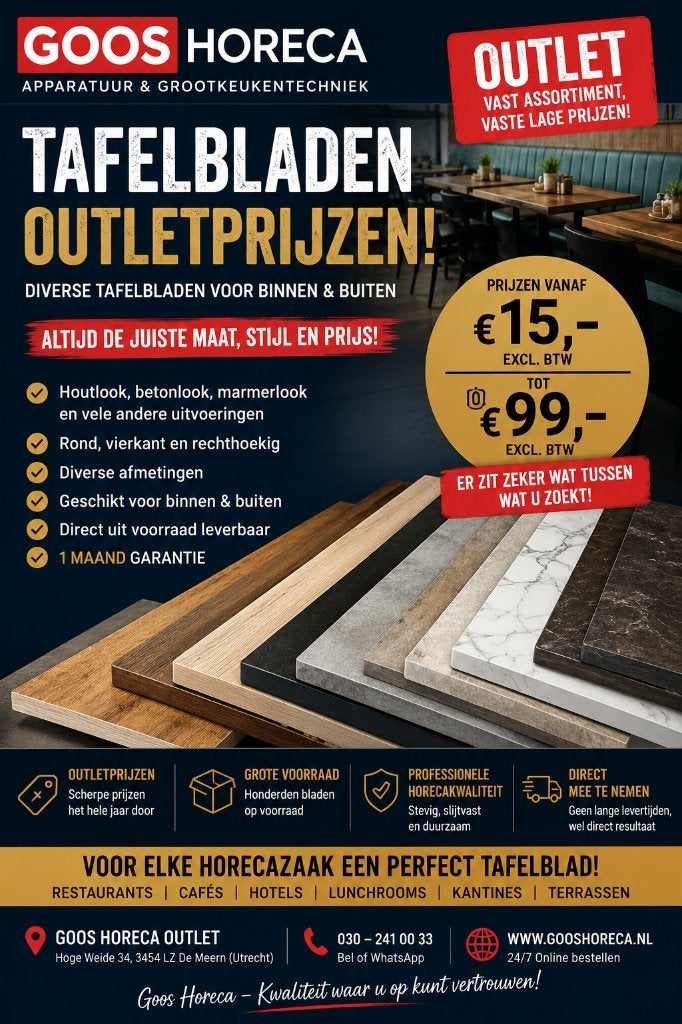 tafel bladen horeca en voor terras, Ophalen, Nieuw zonder verpakking, Meubilair