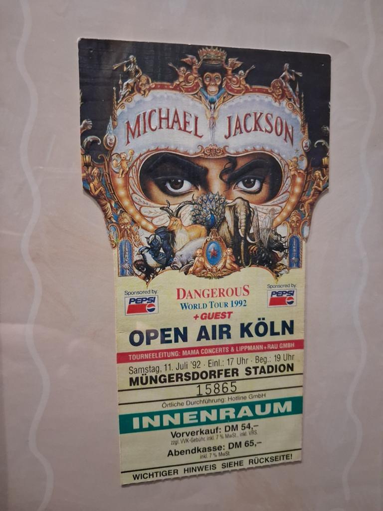 Mickel Jackson concertkaartje 1992 Koln, Eén persoon, Juli