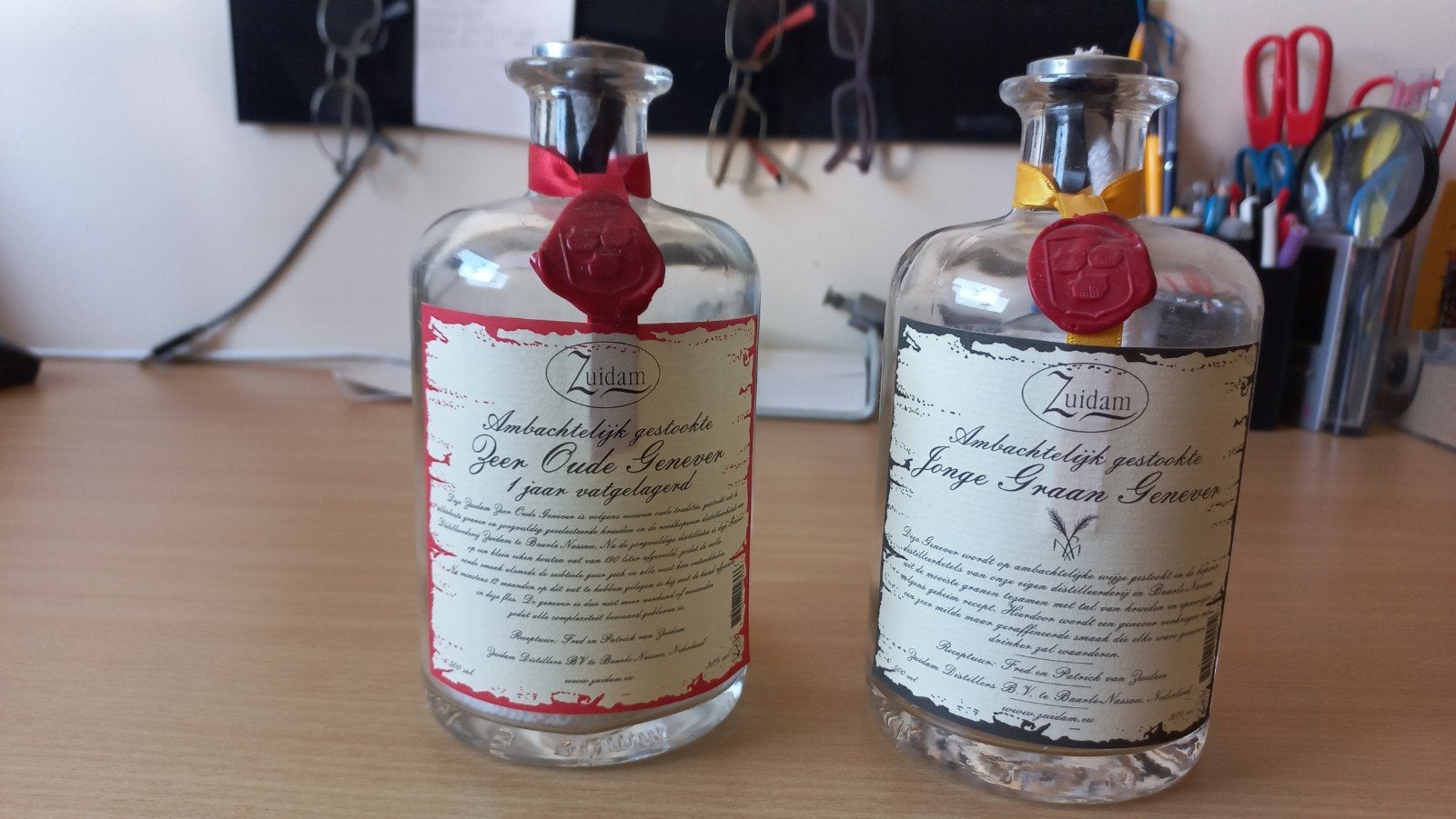 Zuidam Jenever Flessen omgebouwd tot olielampen, Ophalen of Verzenden